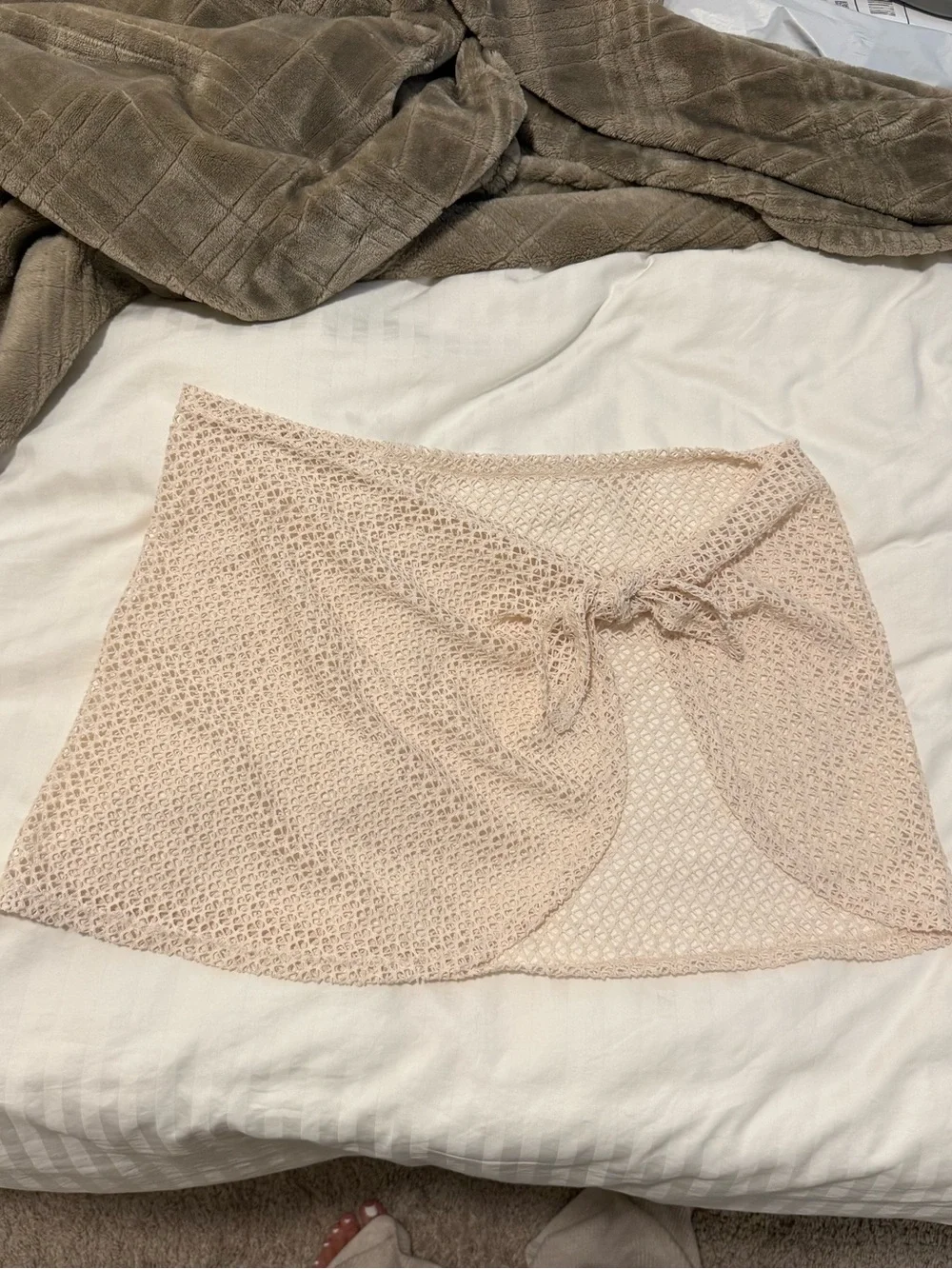 Target Blush Open-Knit Tie-Waist Swim Coverup